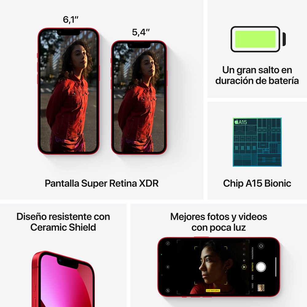 Apple iPhone 13 Mini - Rojo - 128 GB