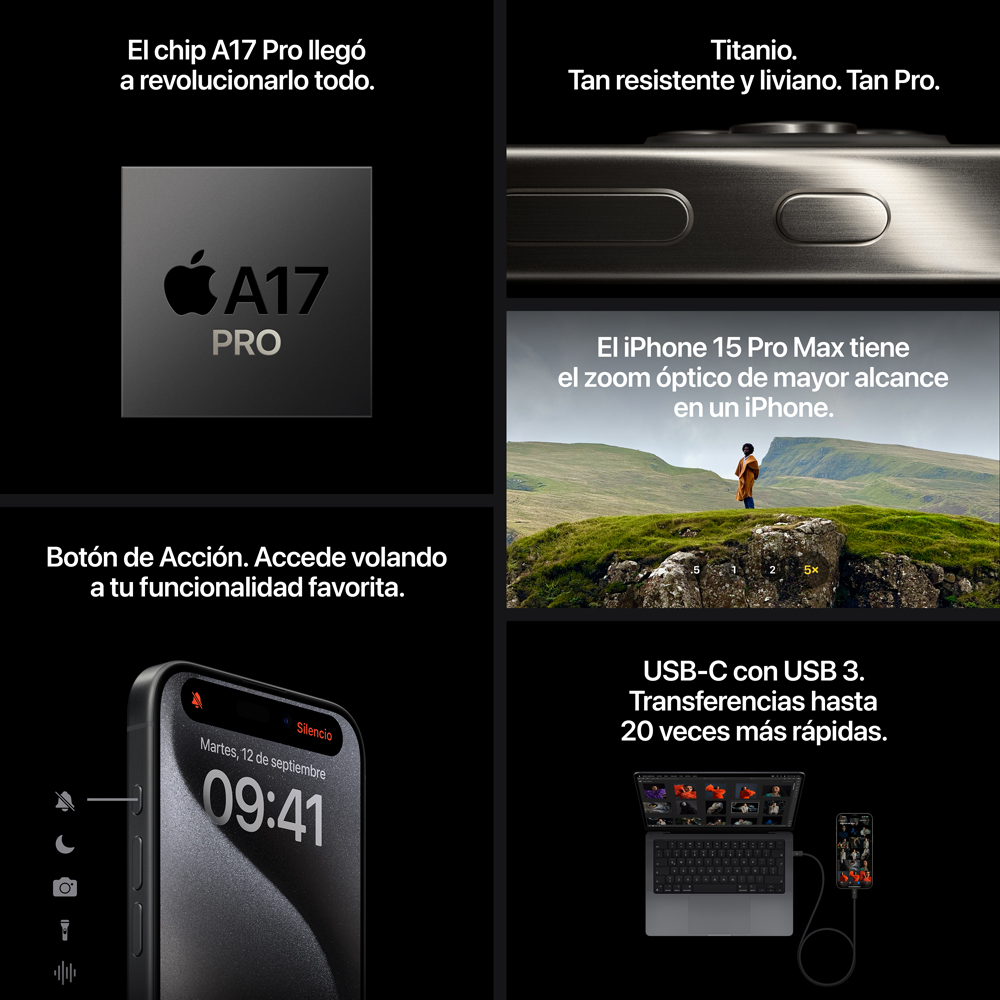 Apple iPhone 15 Pro Max Titanio Black - 256GB