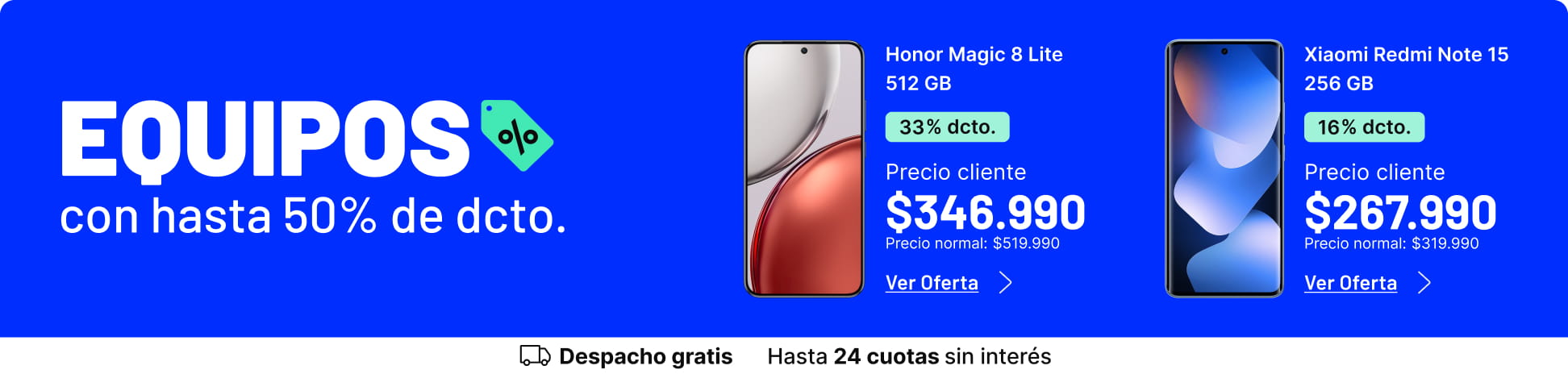 Equipos con hasta 50% de dcto.