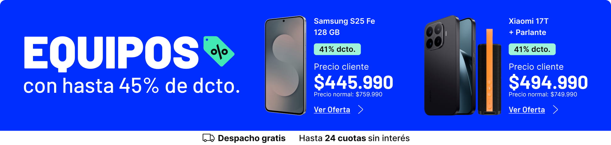 Equipos con hasta 45% de dcto.