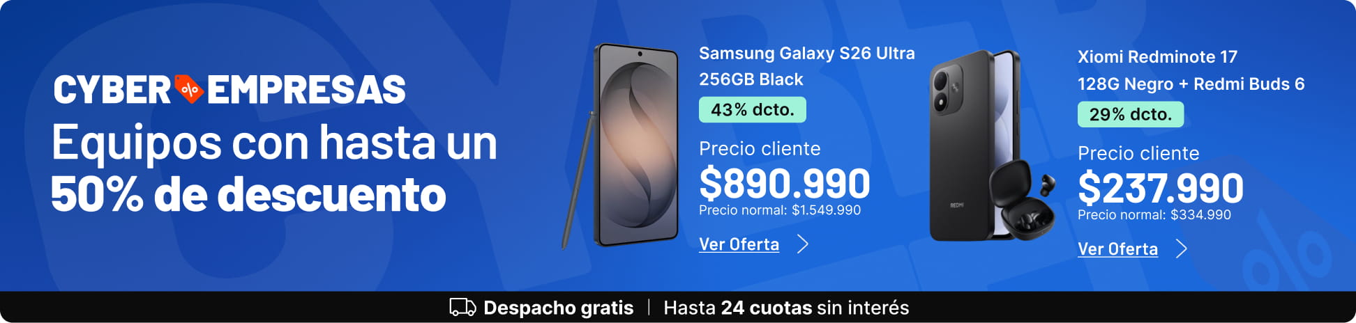 Cyber Empresas. Equipos con hasta 50% de dcto.