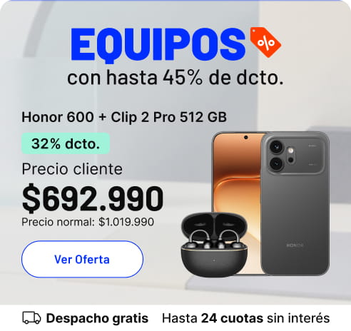 Equipos con hasta 45% de dcto.