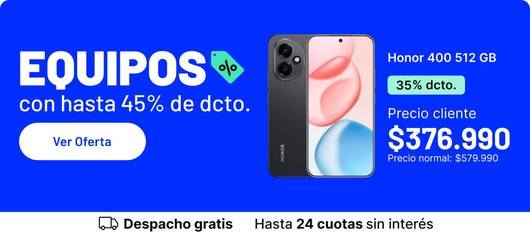 Equipos con hasta 45% de dcto.