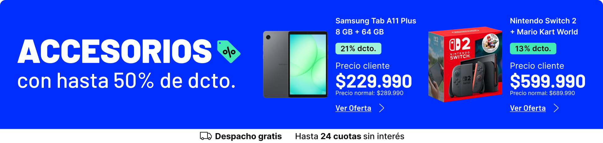 Accesorios con hasta 50% de dcto.