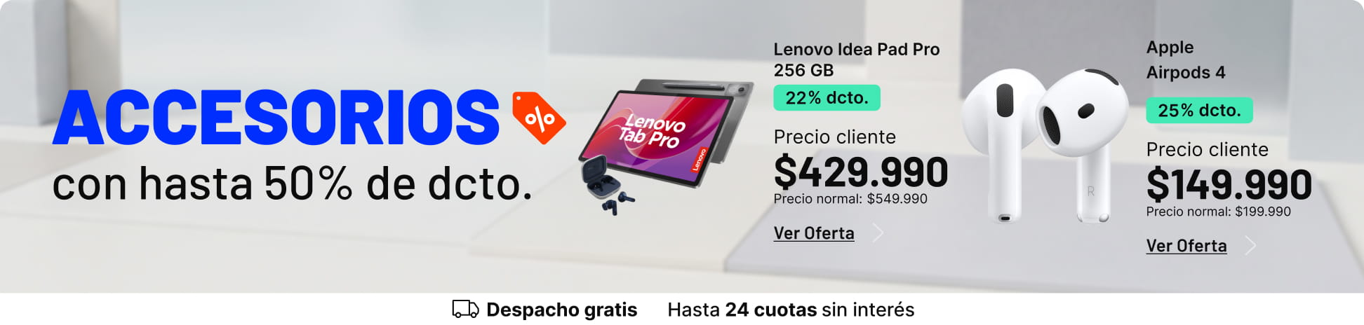 Accesorios con hasta 50% de dcto.