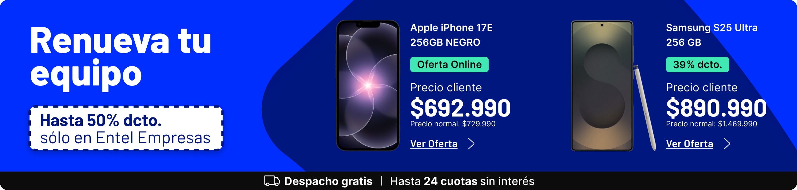 Renueva tu equipo en Entel Empresas