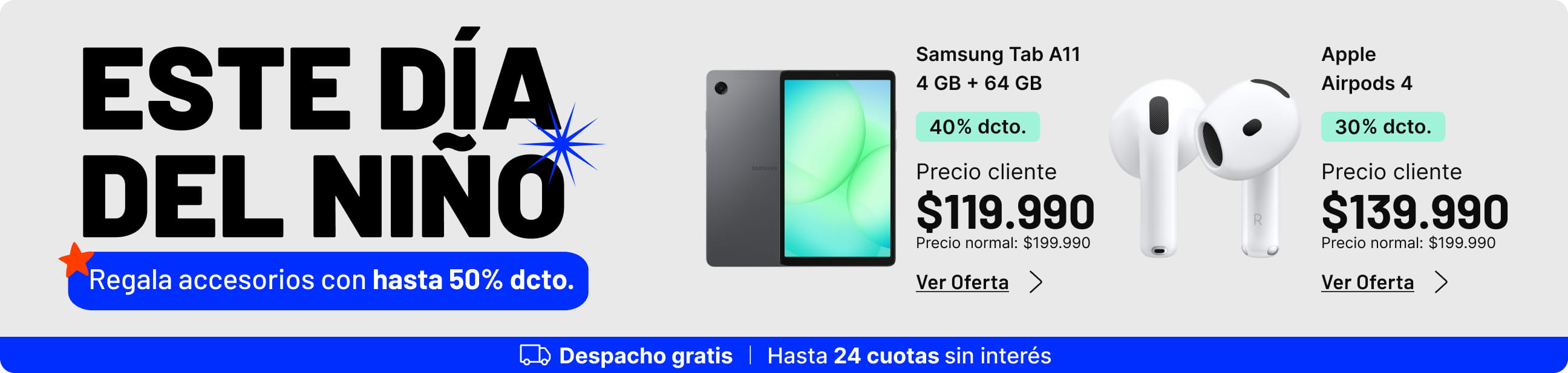 Este dia del niño regala accesorios con hasta el 50% dcto.