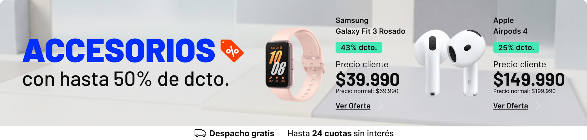 Accesrios con hasta el 50% dcto.