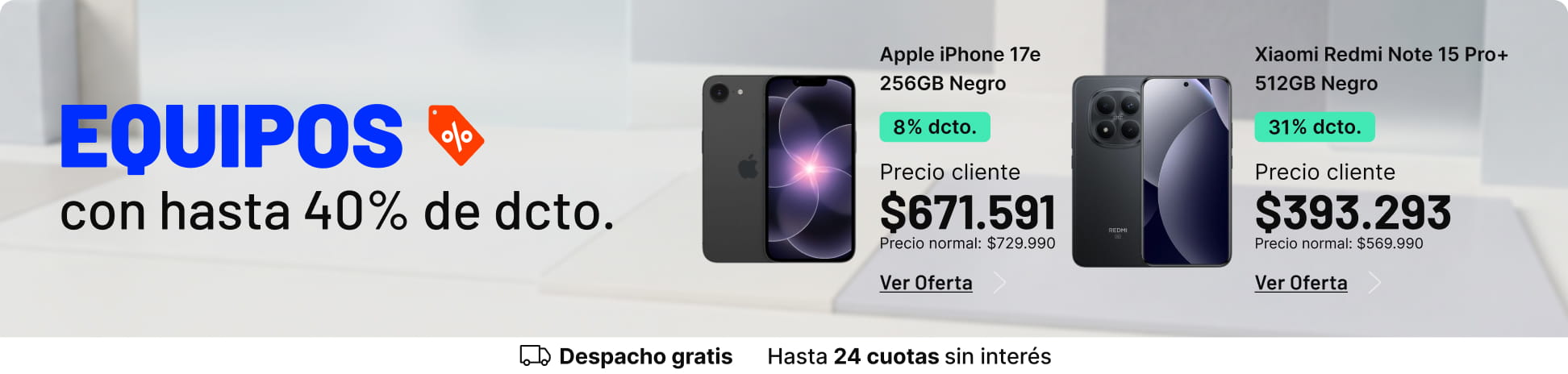 Equipos con hasta el 40% dcto.