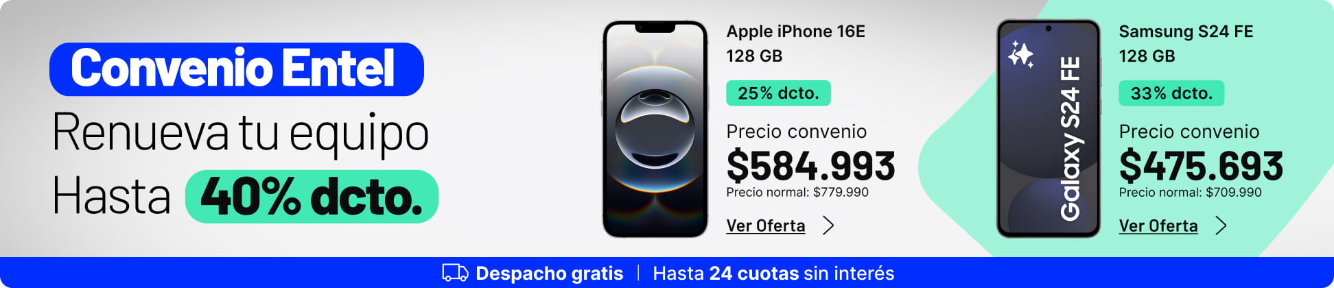 Convenio Entel, renueva tu equipo hasta 40% dcto.