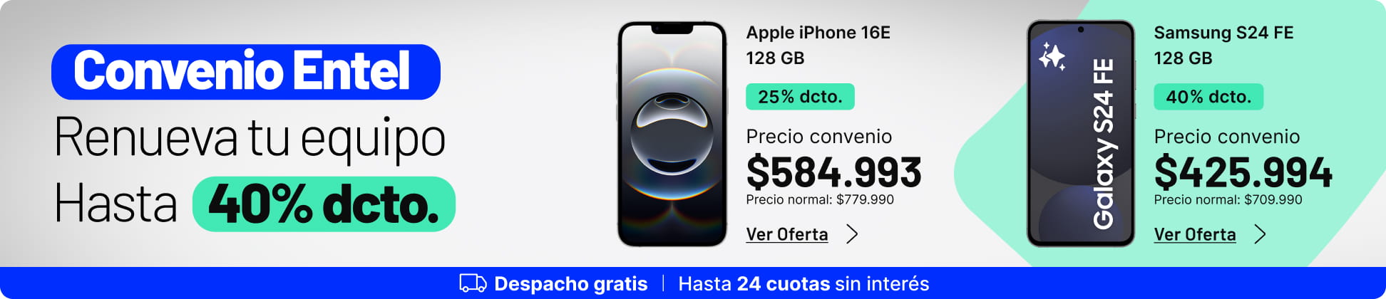 Convenio Entel, renueva tu equipo hasta 40% dcto.