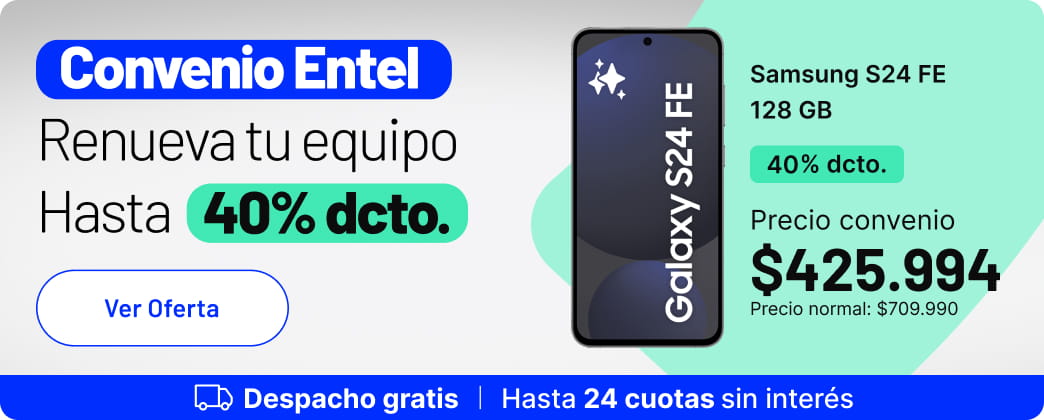 Convenio Entel, renueva tu equipo hasta 40% dcto.